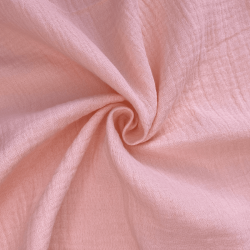 Ткань Муслин Жатый, цвет Нежно-Розовый (на отрез)  в Дзержинском