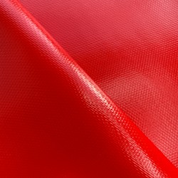 Ткань ПВХ 600 гр/м2 плотная, Красный (Ширина 150см), на отрез  в Дзержинском
