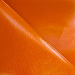 Ткань ПВХ 450 гр/м2, Оранжевый (Ширина 160см), на отрез  в Дзержинском